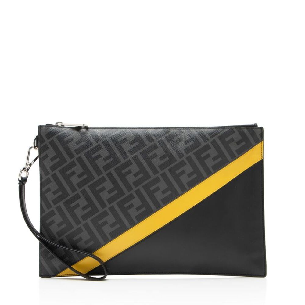 Fendi Coated Canvas FF Diagonal Clutch